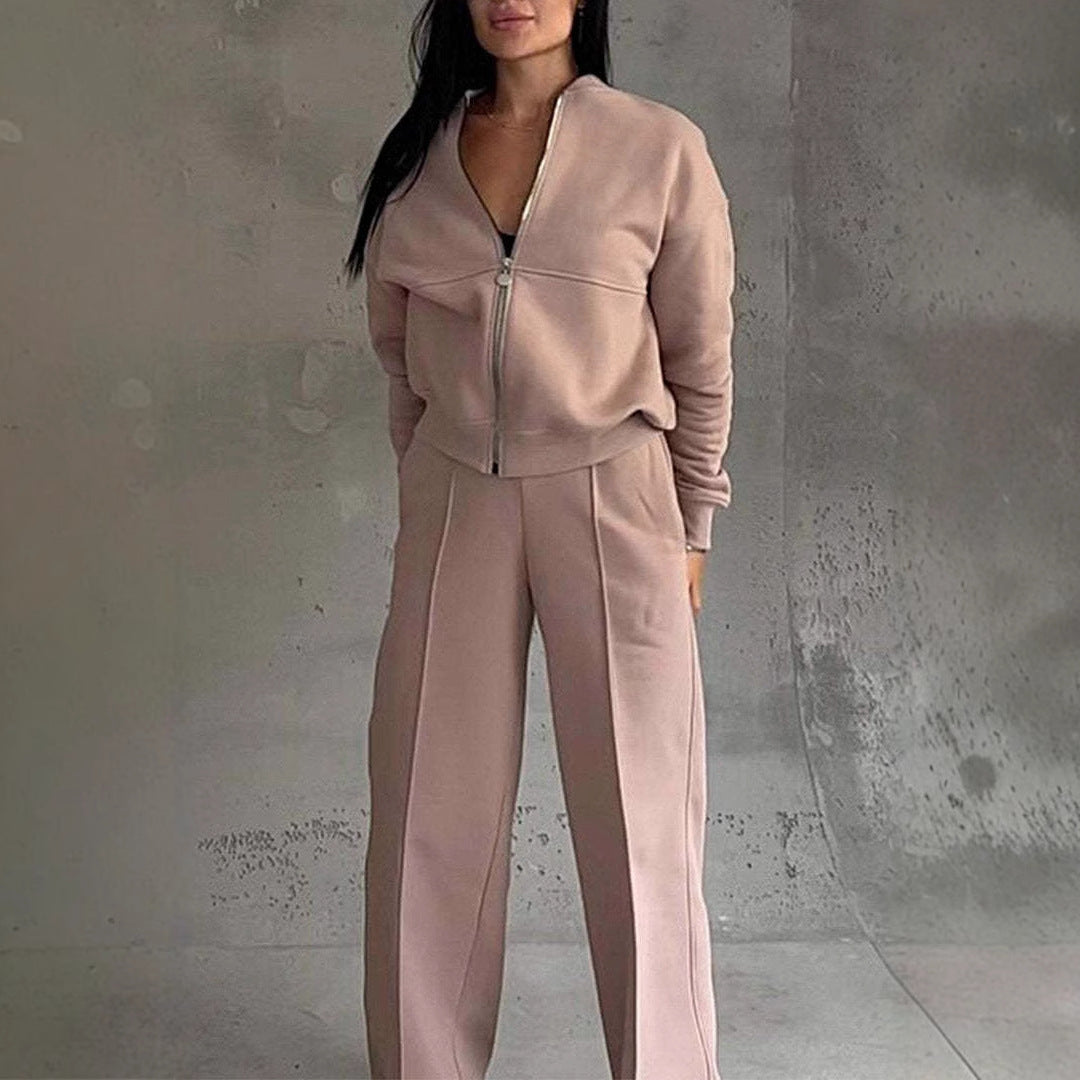 Ensemble Sport Chic – Veste Zippée & Pantalon Large