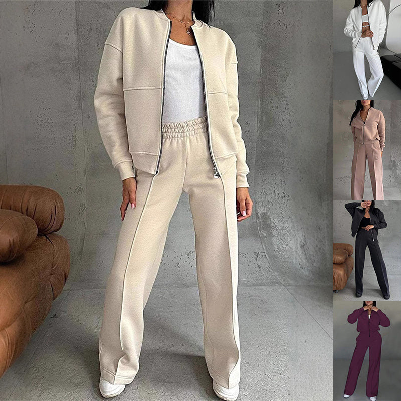 Ensemble Sport Chic – Veste Zippée & Pantalon Large