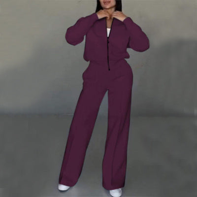 Ensemble Sport Chic – Veste Zippée & Pantalon Large