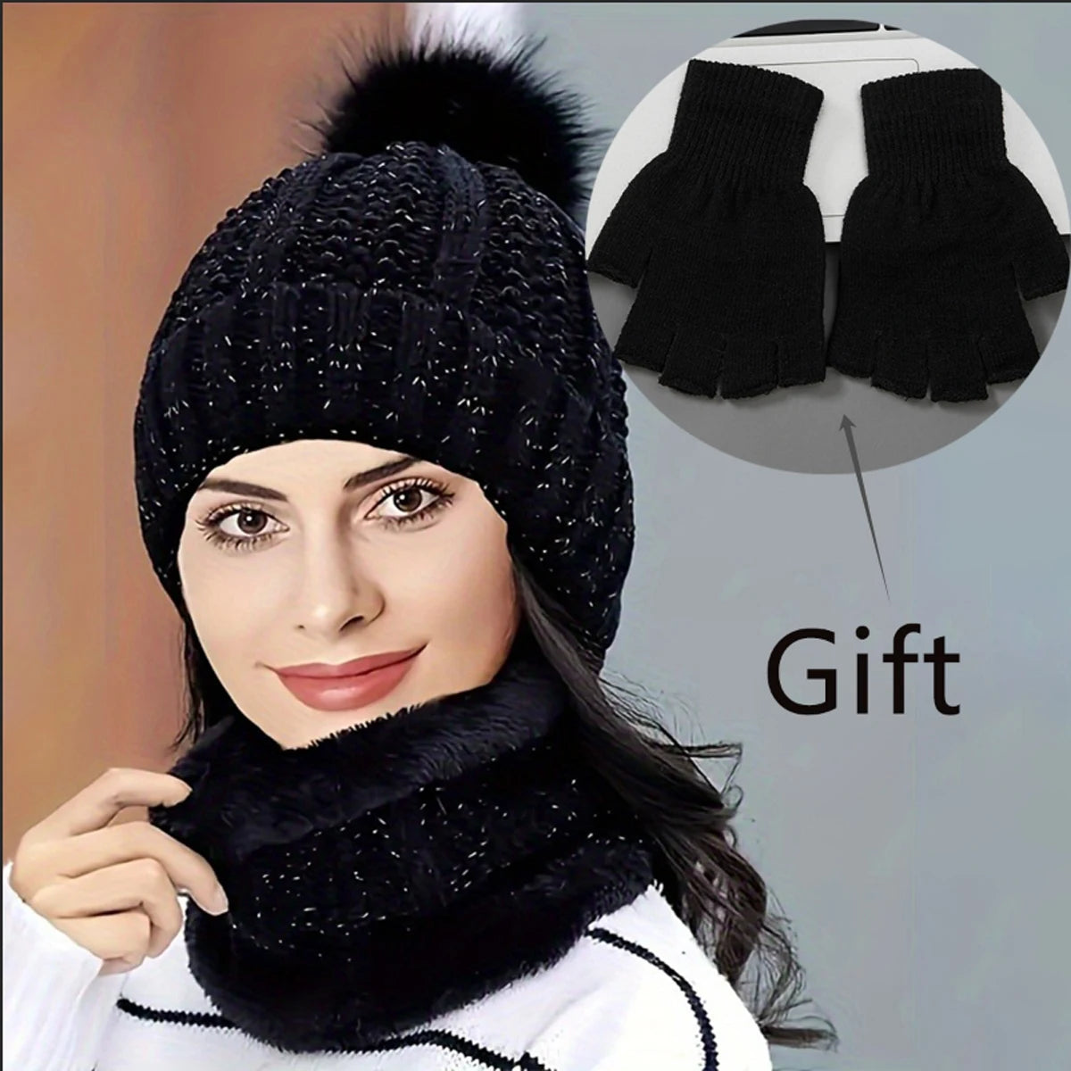 Ensemble Écharpe, Chapeau & Gants pour Femme - Élégance et Confort