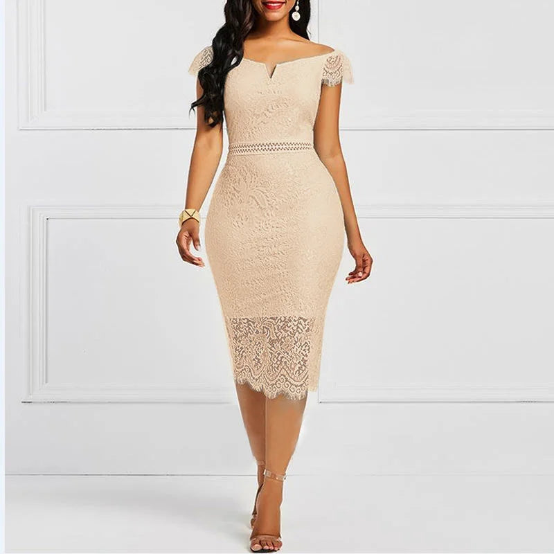 Robe Midi V-Neck Slim Fit