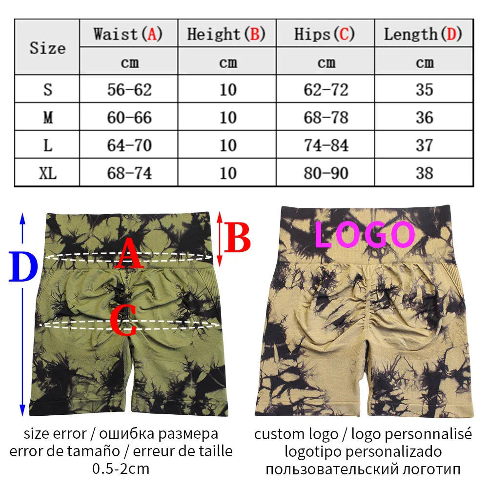 Short Sportif Taille Haute Tie-Dye