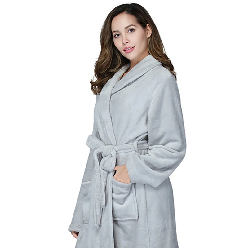 Peignoir Long en Flanelle d'Hiver