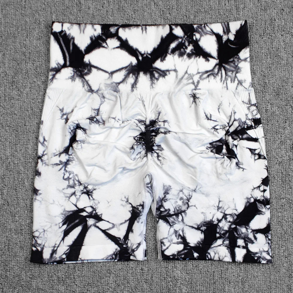 Short Sportif Taille Haute Tie-Dye