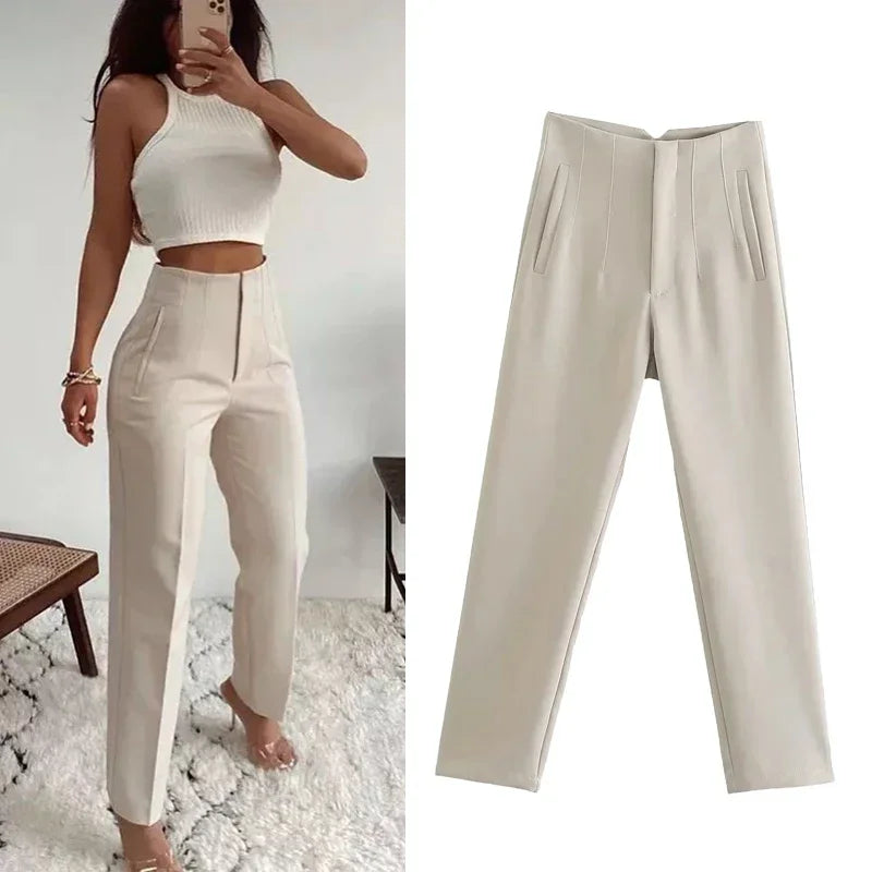 Pantalon Skinny Taille Haute