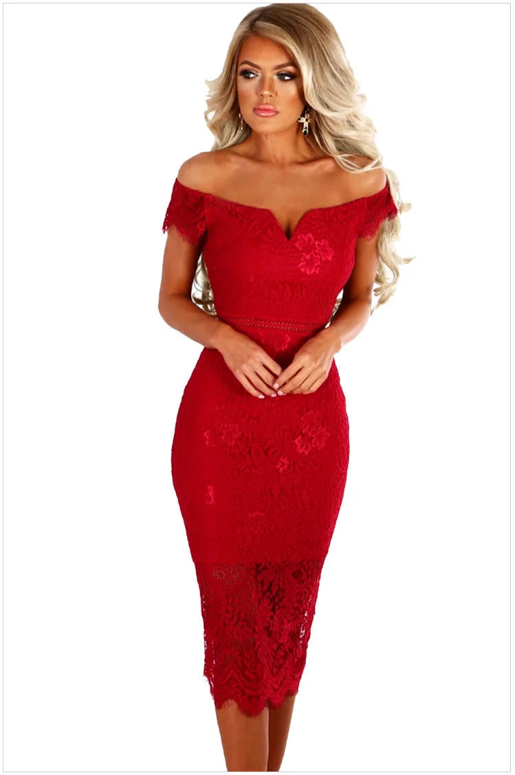 Robe Midi V-Neck Slim Fit