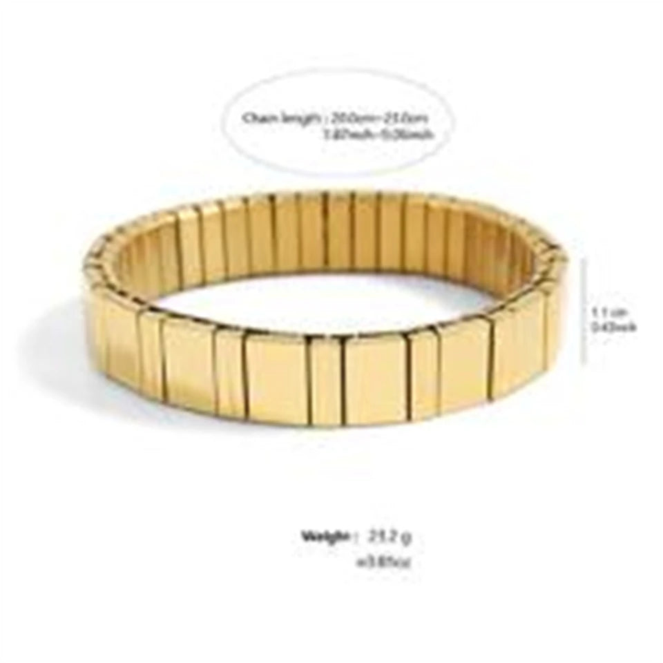 Bracelet Cuff Géométrique en Acier Inoxydable
