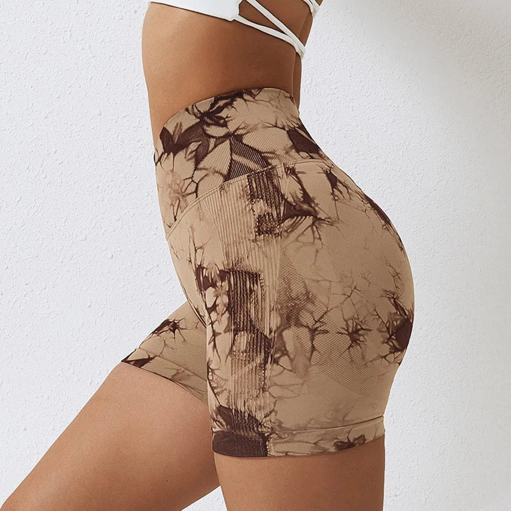 Short Sportif Taille Haute Tie-Dye