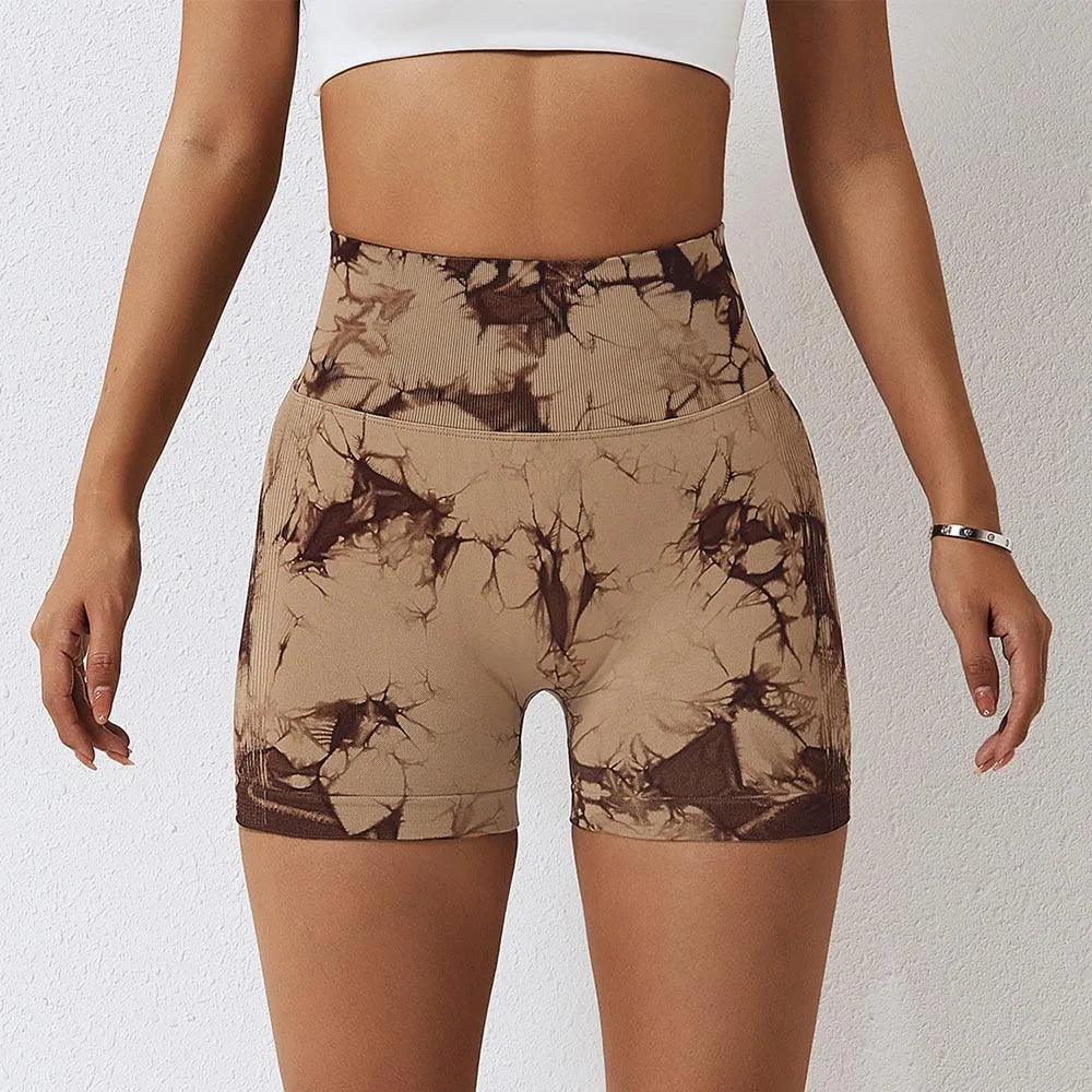 Short Sportif Taille Haute Tie-Dye