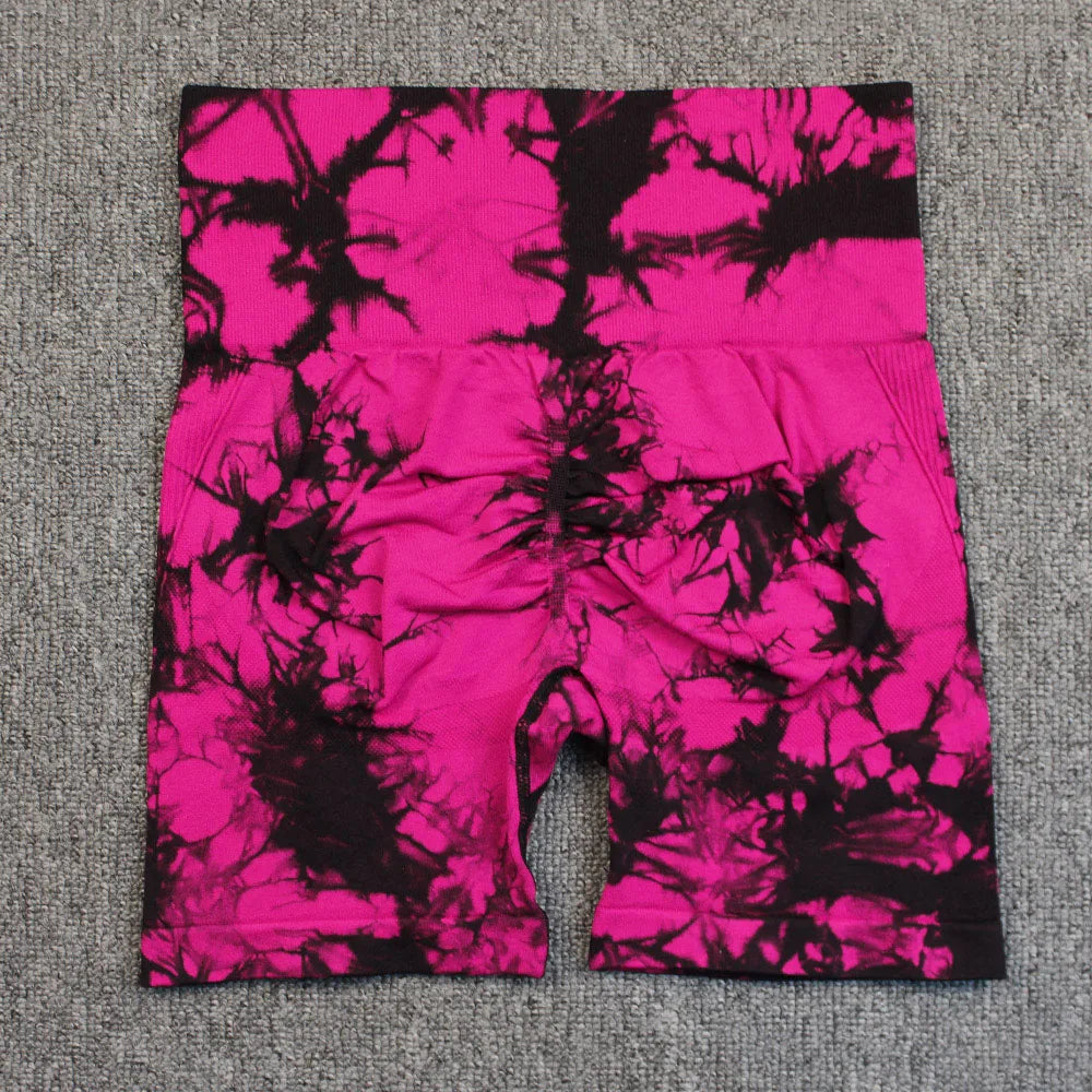 Short Sportif Taille Haute Tie-Dye