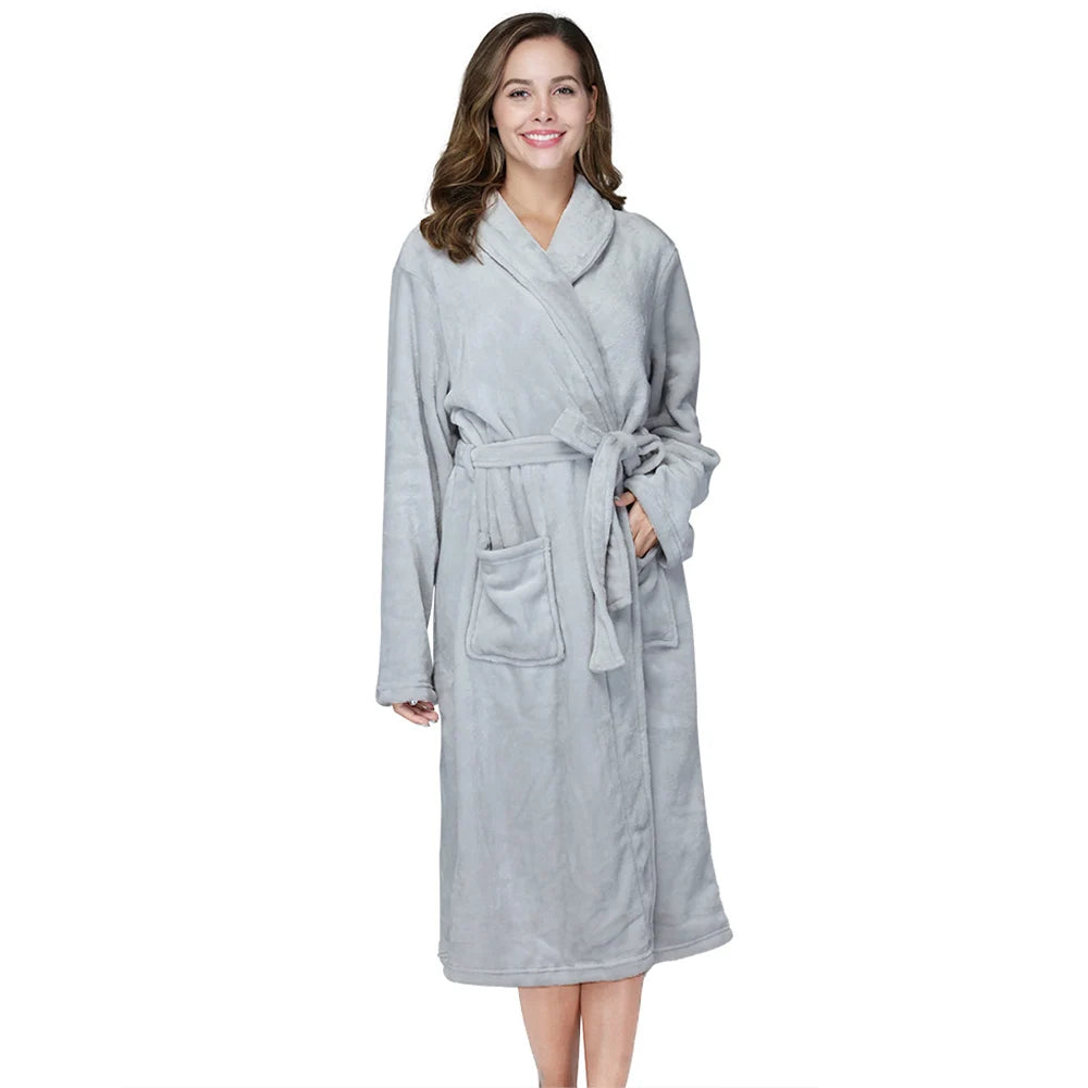 Peignoir Long en Flanelle d'Hiver
