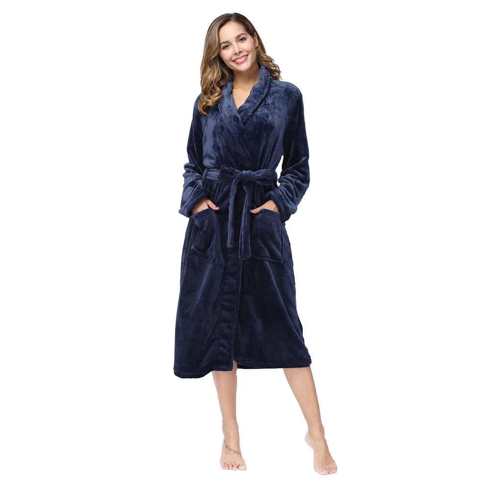 Peignoir Long en Flanelle d'Hiver