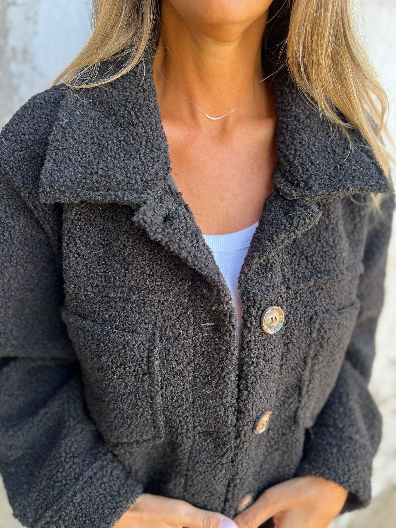 Manteau en Laine d'Agneau à Col Revers et Boutonnage Simple pour Femme