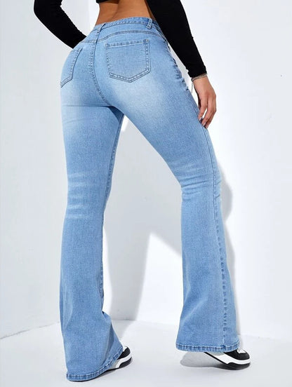 Women's Slim-fit Jeans Pants With Flared Design