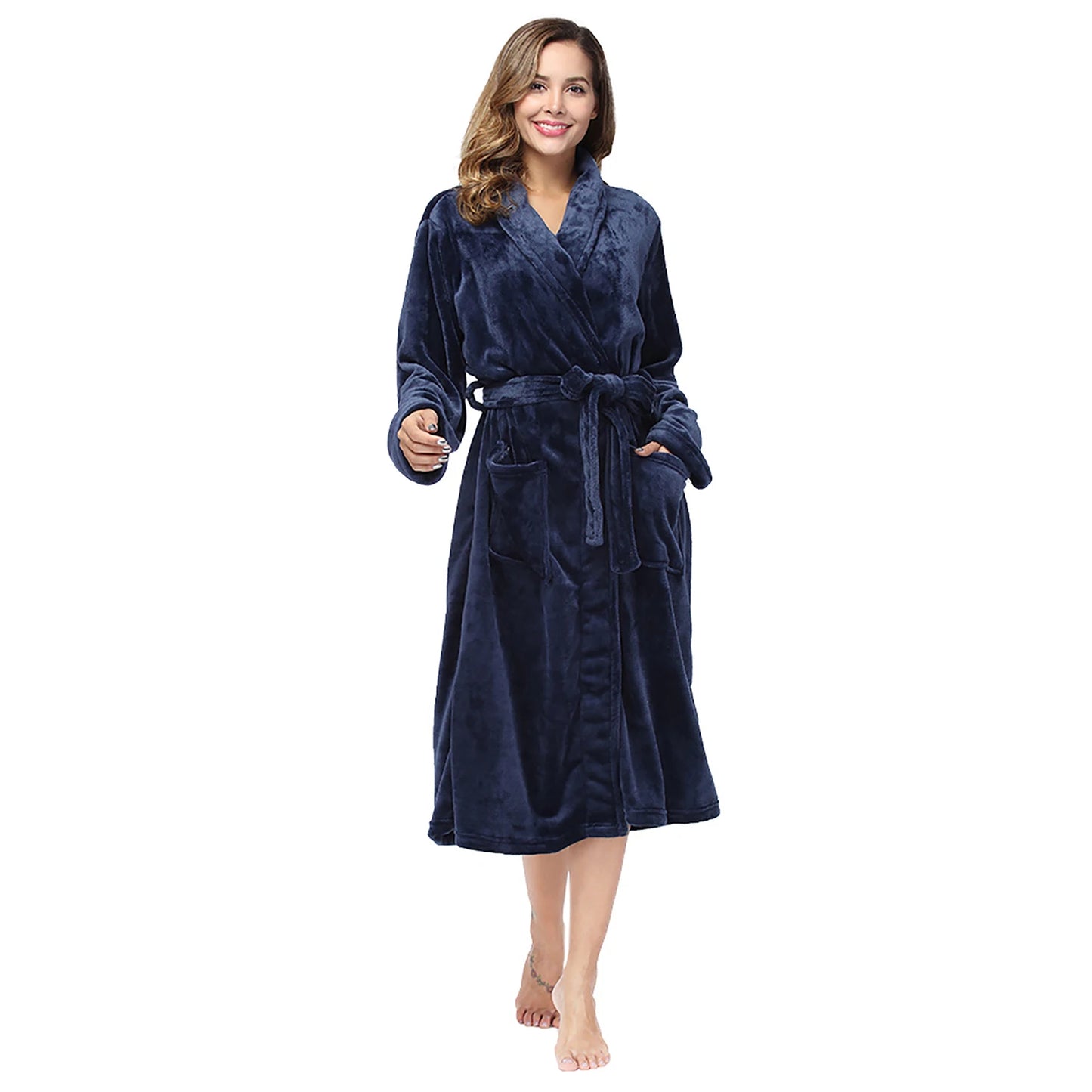 Peignoir Long en Flanelle d'Hiver