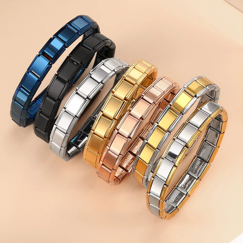 Bracelet Cuff Géométrique en Acier Inoxydable