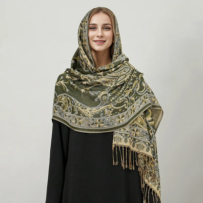 Embroidered Voile Scarf Hijab