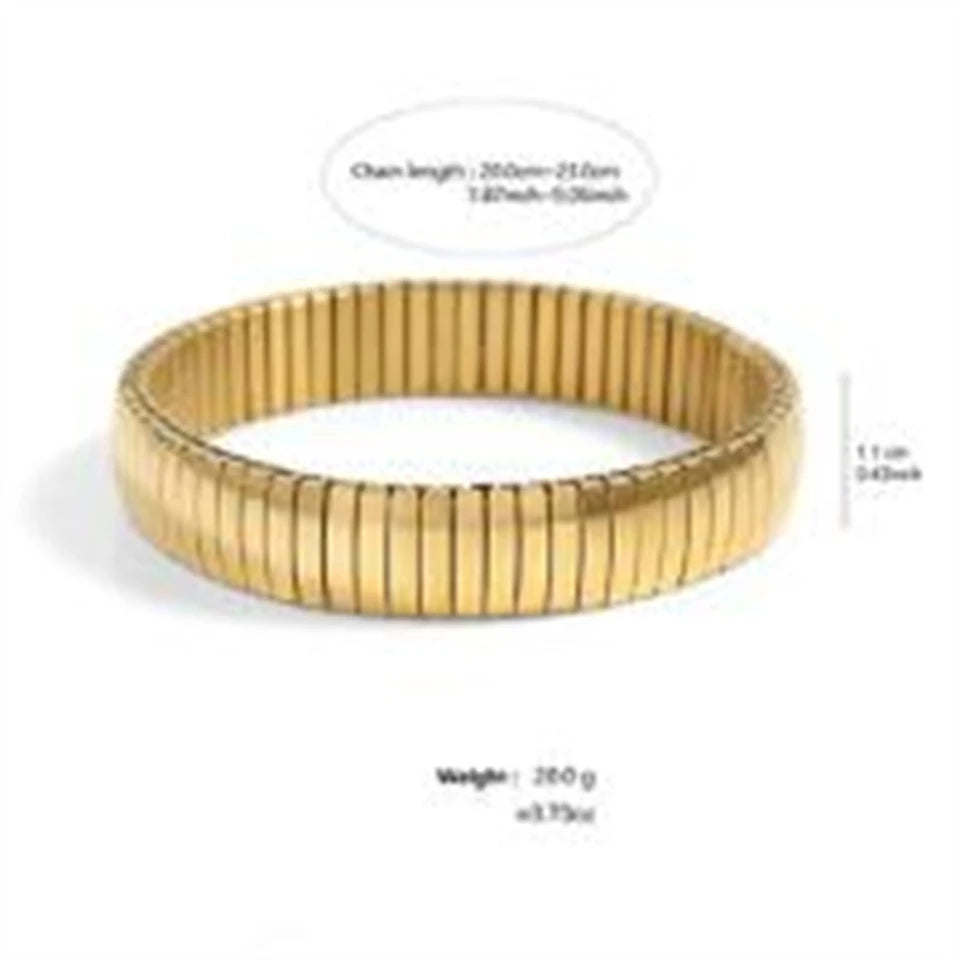 Bracelet Cuff Géométrique en Acier Inoxydable