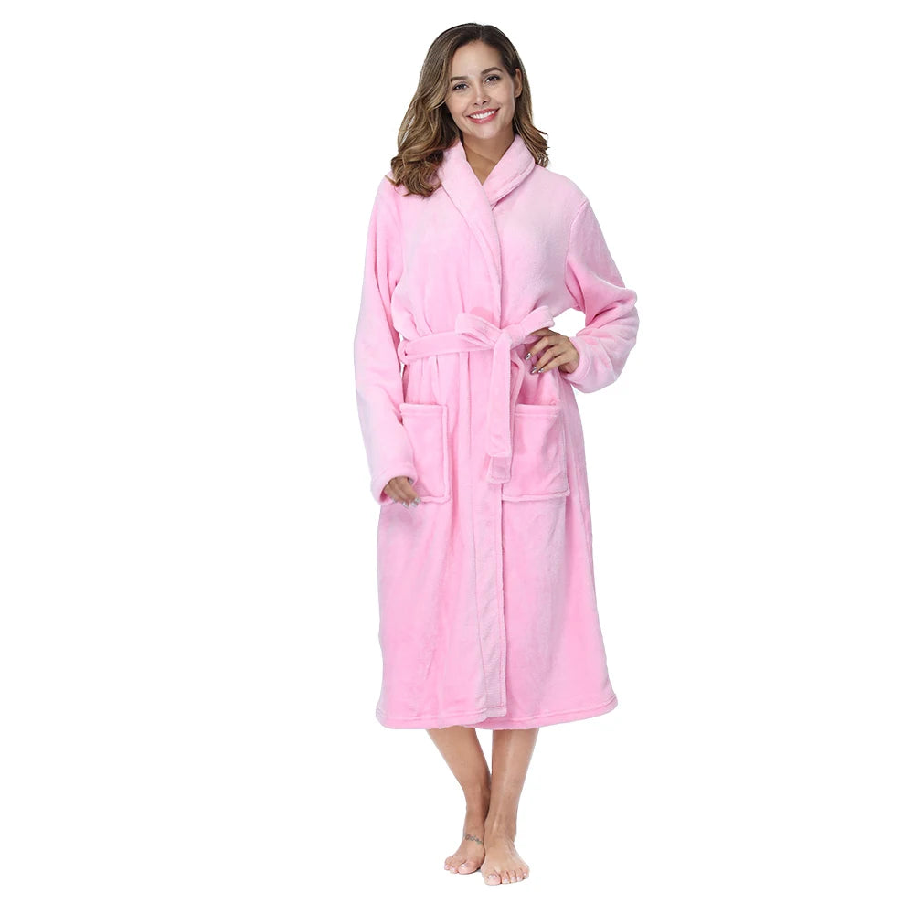 Peignoir Long en Flanelle d'Hiver