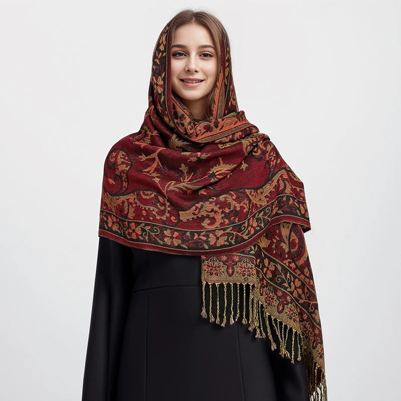 Embroidered Voile Scarf Hijab