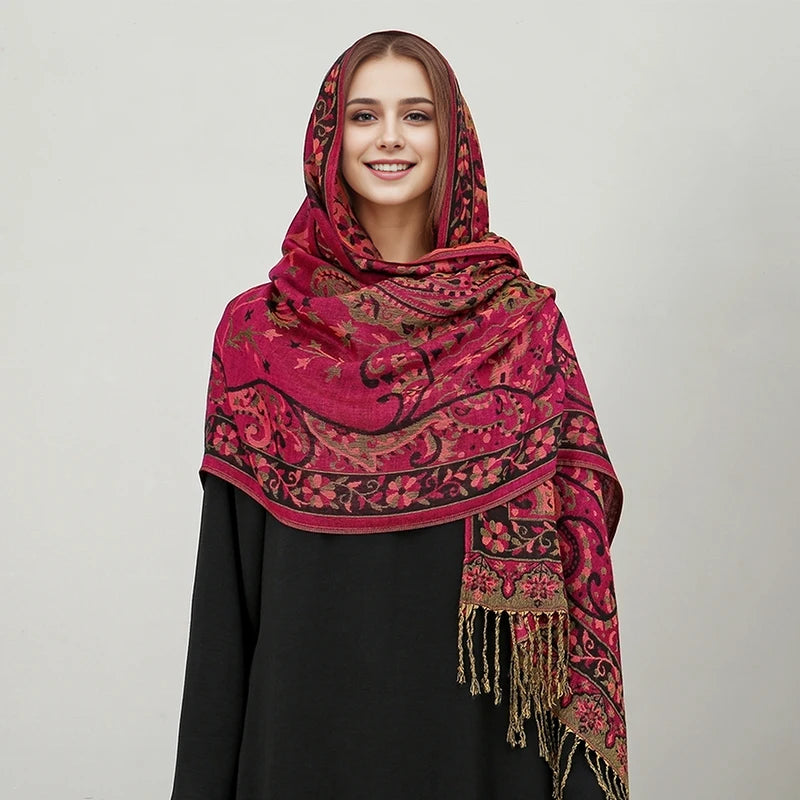 Embroidered Voile Scarf Hijab