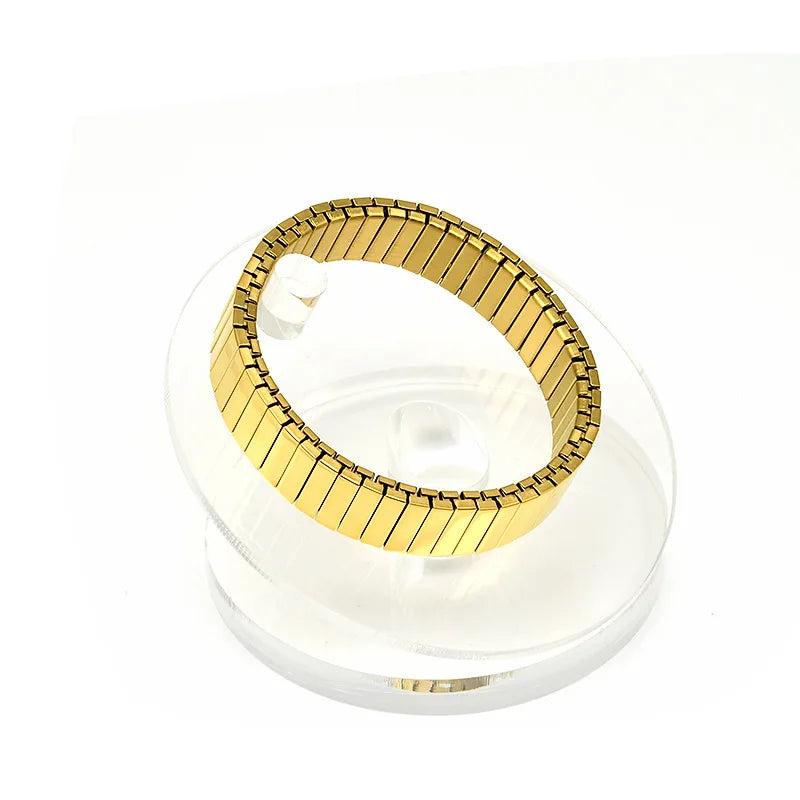 Bracelet Cuff Géométrique en Acier Inoxydable