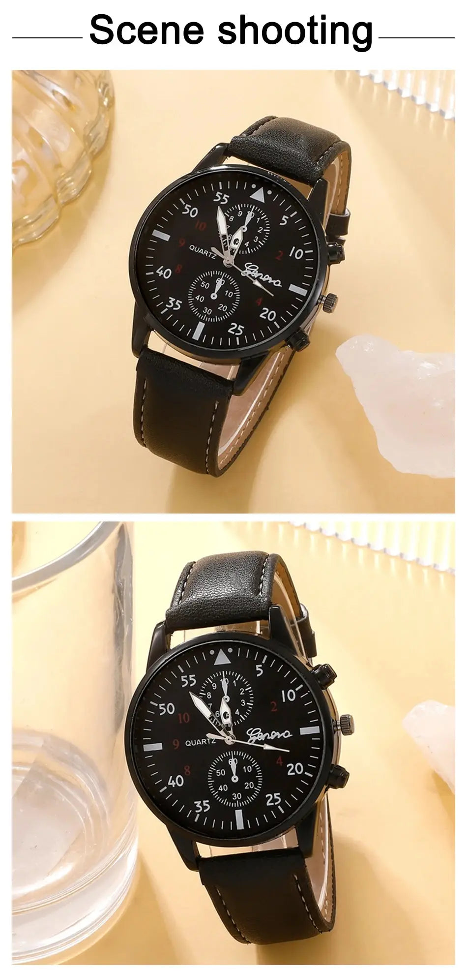 SHAARMS Quartz Wristwatch + Bracelet Set (5PCs)