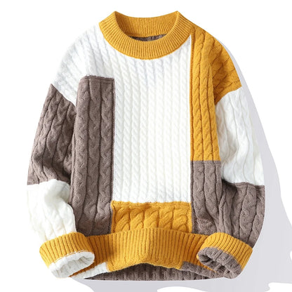 Men's Casual Patchwork Pullover