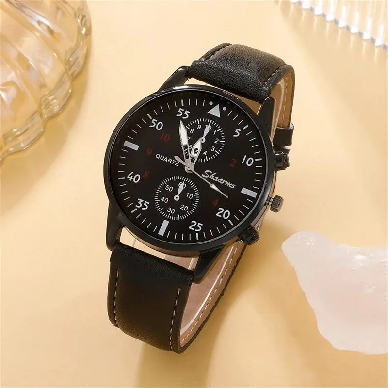 SHAARMS Quartz Wristwatch + Bracelet Set (5PCs)