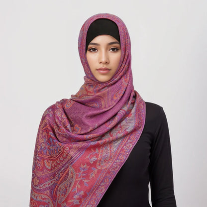 Embroidered Voile Scarf Hijab