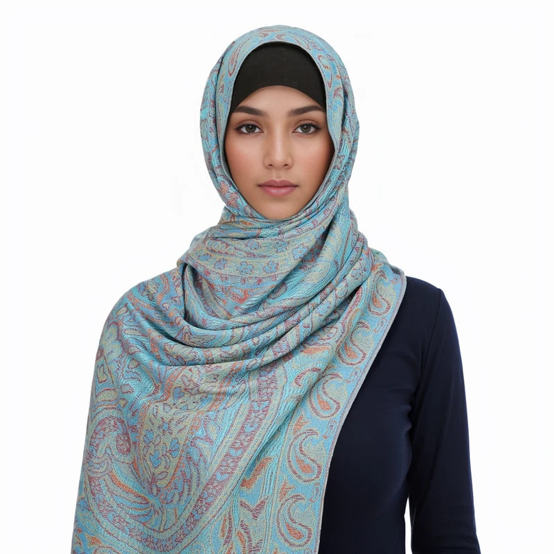 Embroidered Voile Scarf Hijab