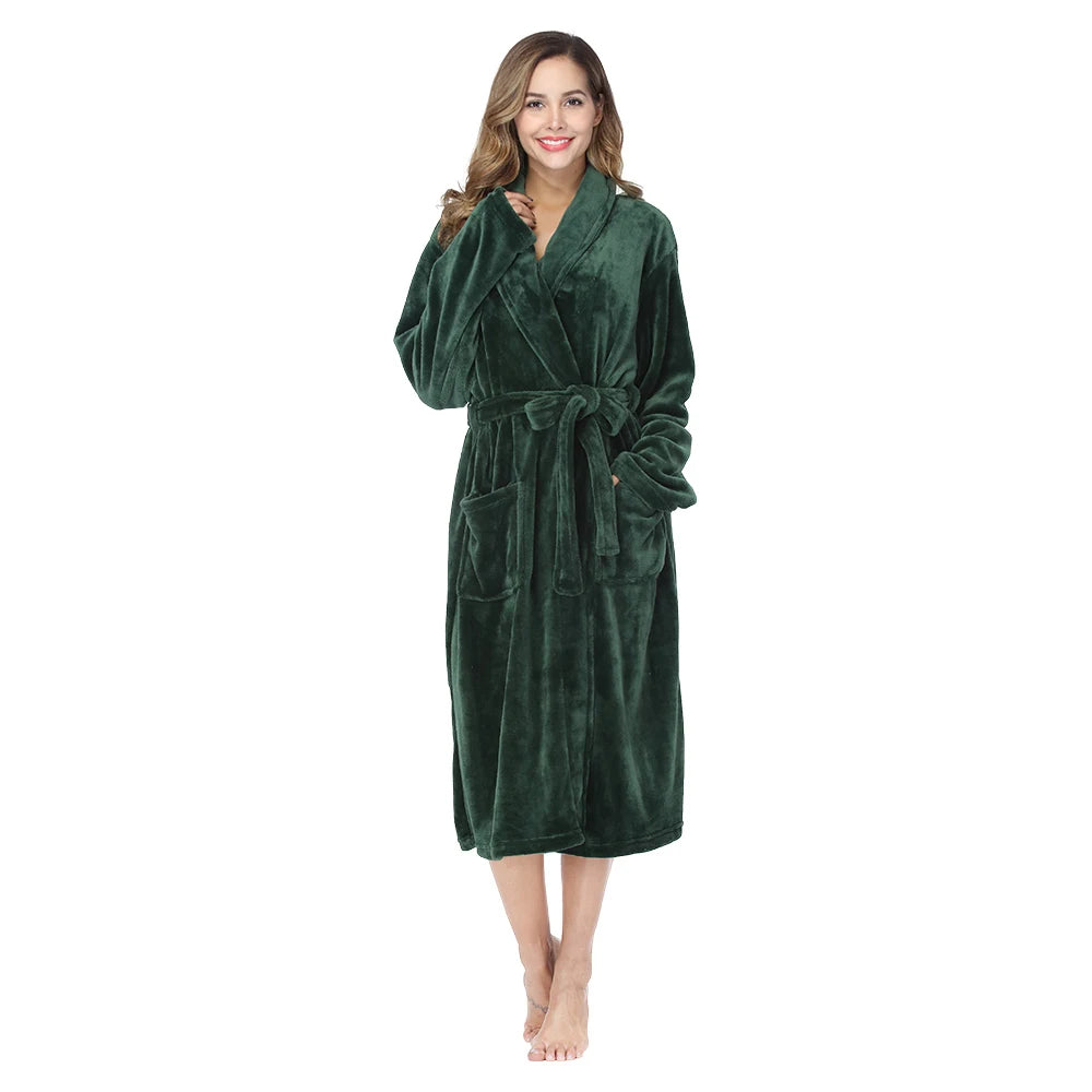 Peignoir Long en Flanelle d'Hiver