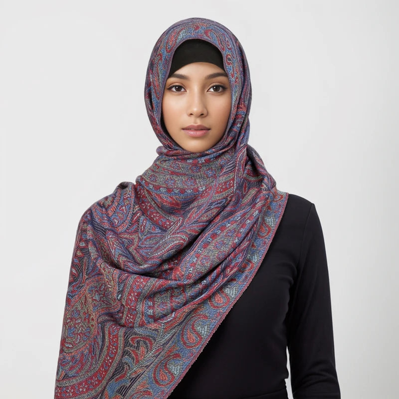 Embroidered Voile Scarf Hijab