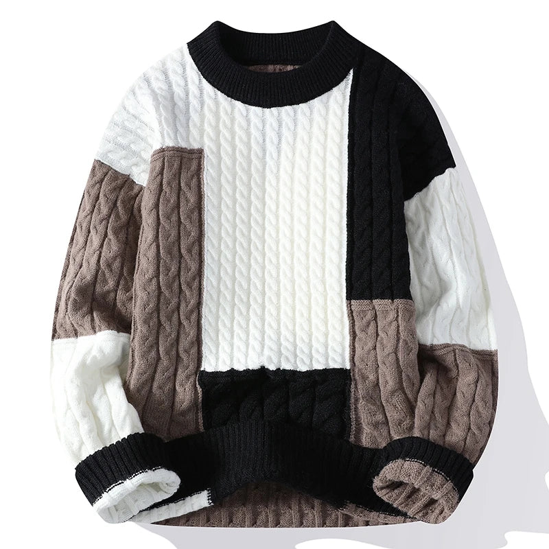 Men's Casual Patchwork Pullover