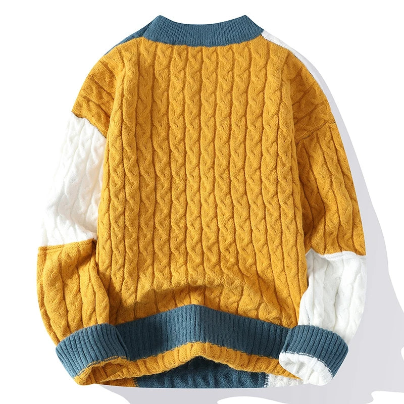 Men's Casual Patchwork Pullover