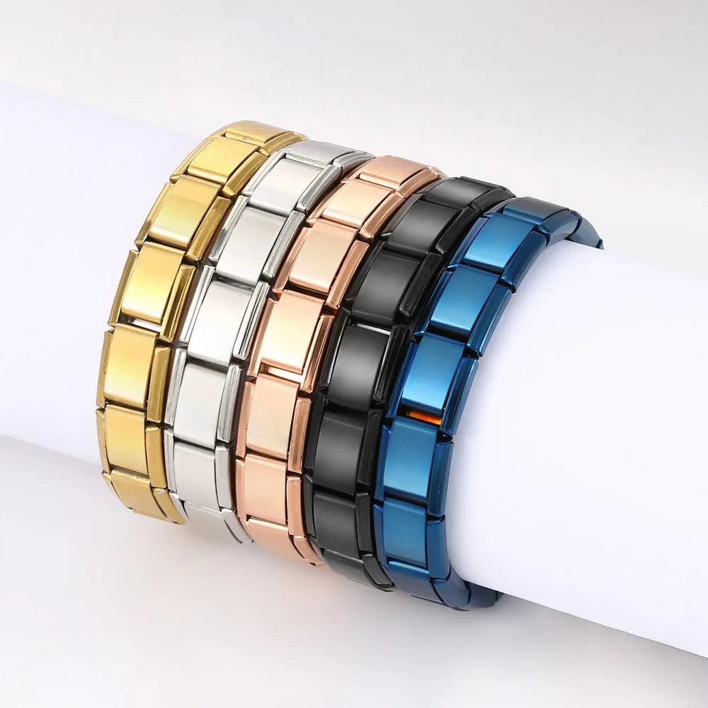 Bracelet Cuff Géométrique en Acier Inoxydable