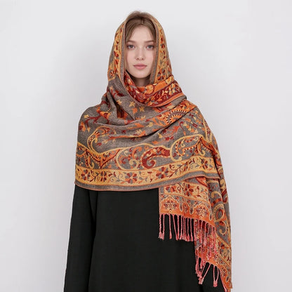 Embroidered Voile Scarf Hijab