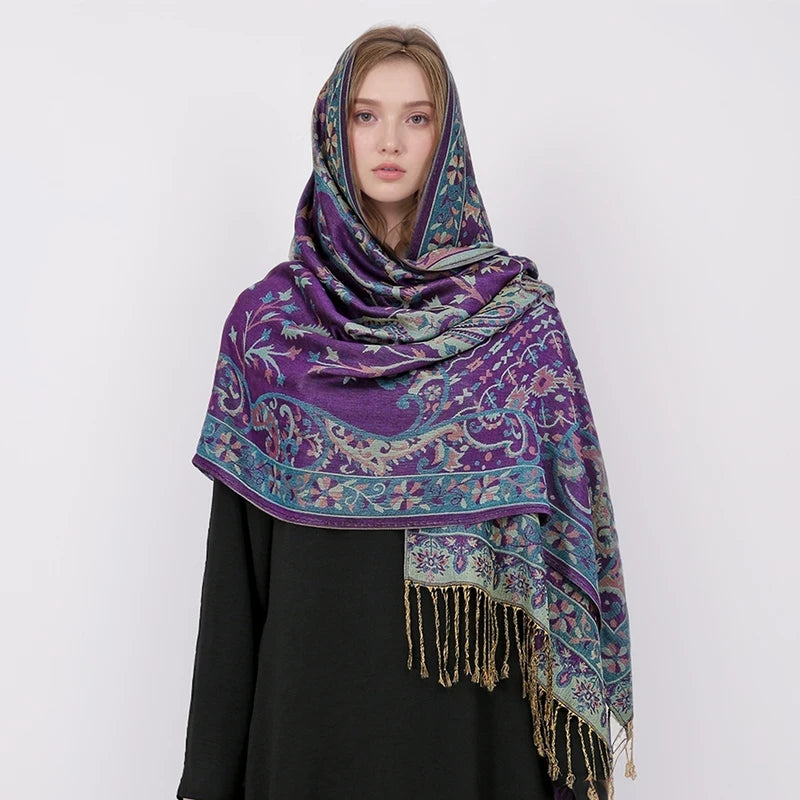 Embroidered Voile Scarf Hijab