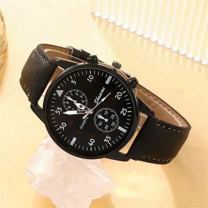 SHAARMS Quartz Wristwatch + Bracelet Set (5PCs)