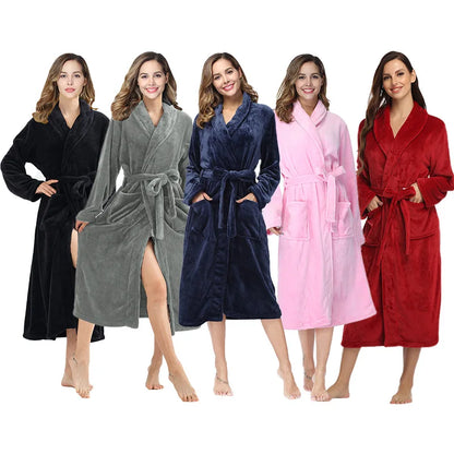 Peignoir Long en Flanelle d'Hiver