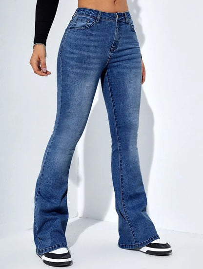 Women's Slim-fit Jeans Pants With Flared Design